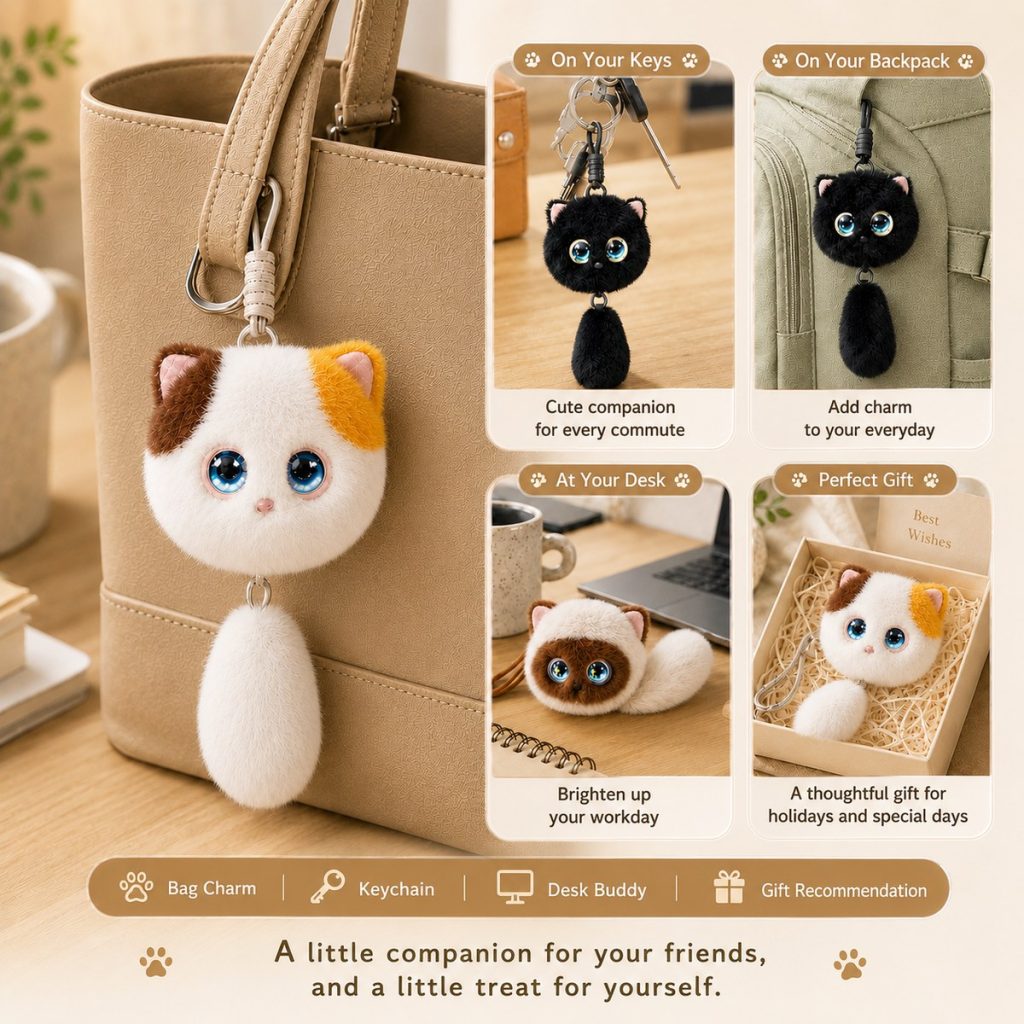 AI companion plush toy detail - soft plush and LED eyes